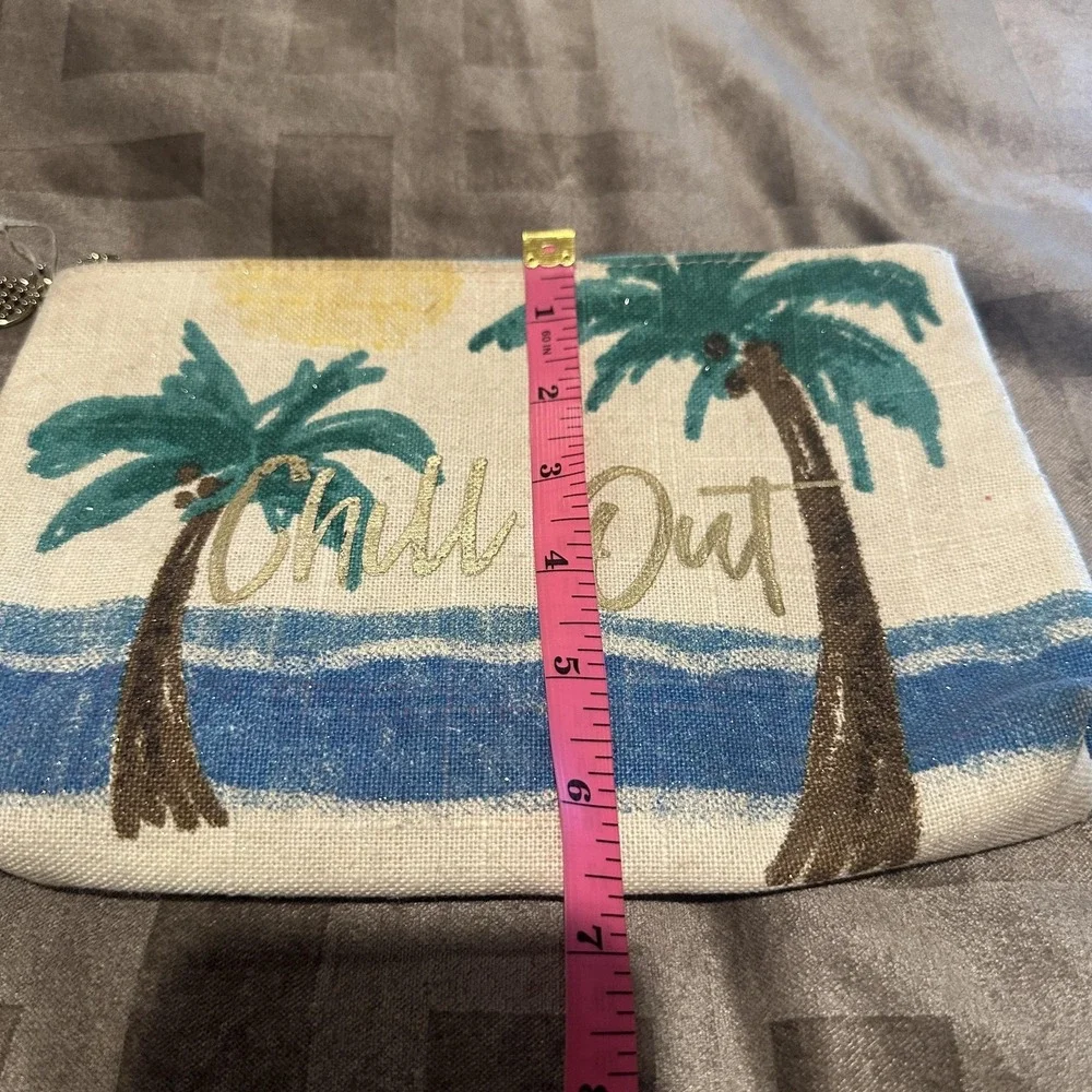 Retired‎ Bath & Body Works Chill Out Palm Trees Canvas Makeup Cosmetic Bag Pouch
